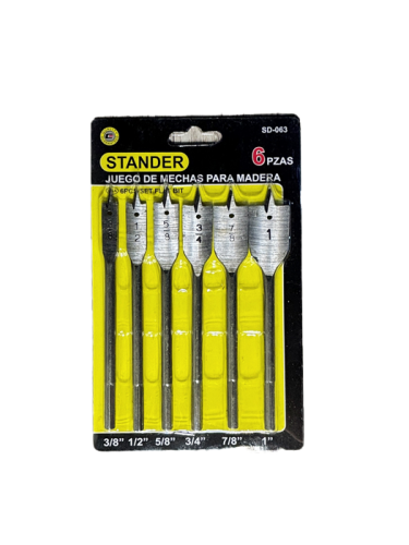Juego de mechas paleta p/madera 6pcs